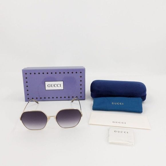 Gucci GG1285 Women's Square Sunglasses Black - Picture 2 of 14